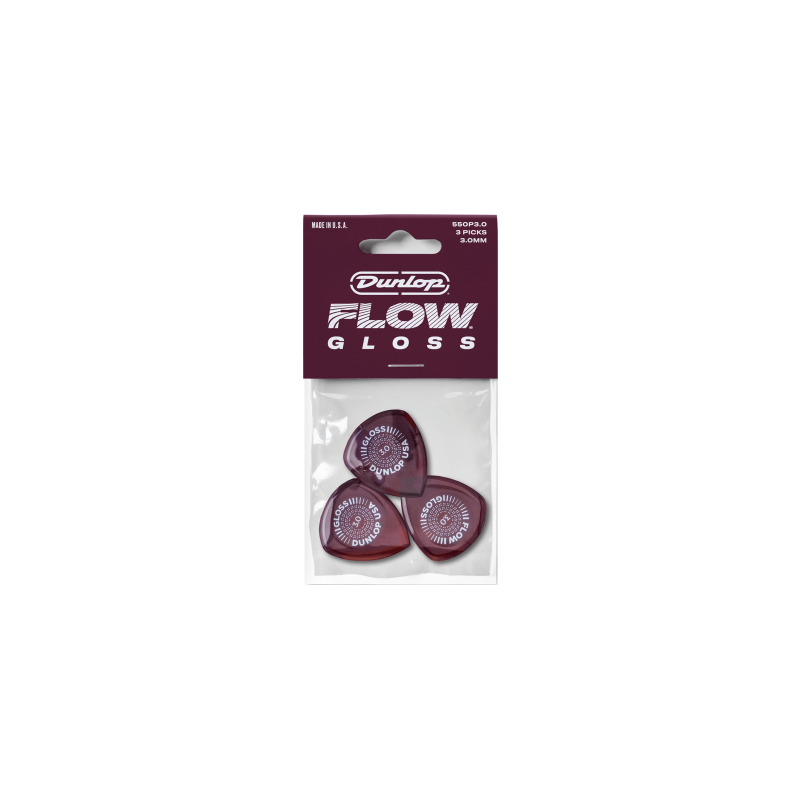 Dunlop 550P300 - Player's pack de 3 médiators Flow Gloss 3 mm