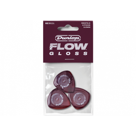 Dunlop 550P300 - Player's pack de 3 médiators Flow Gloss 3 mm