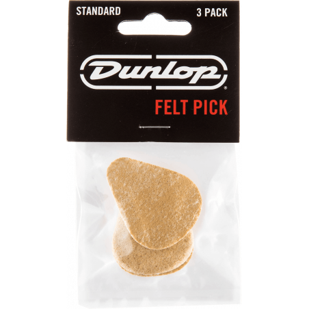 Dunlop 8012P - sachet de 3 Médiators Felt standard