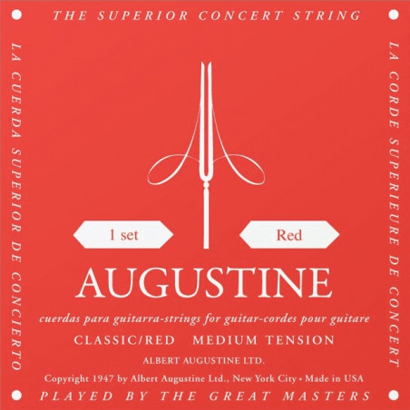 Jeu de cordes guitare classique - Augustine Standard Rouge Tirant normal