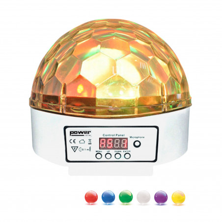 Power Lighting Sphero Magik Led Mk2 White - Demie sphère à led 6x3W RGBWAP - finition blanche