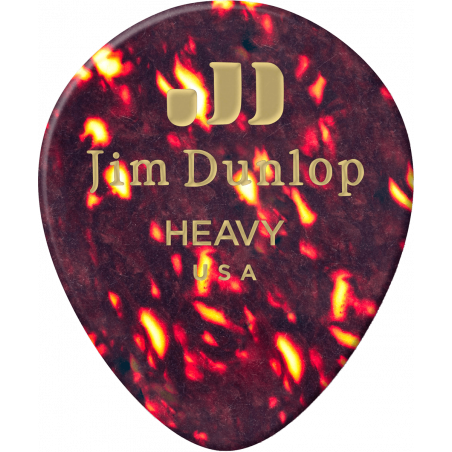 Dunlop 485R05HV - Médiator Genuine Celluloid Teardrop, à l'unité, shell, heavy