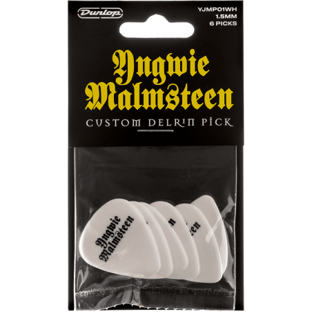 Dunlop YJMP01WH - Médiator Yngwie Malmsteen Delrin 1,5mm sachet de 6