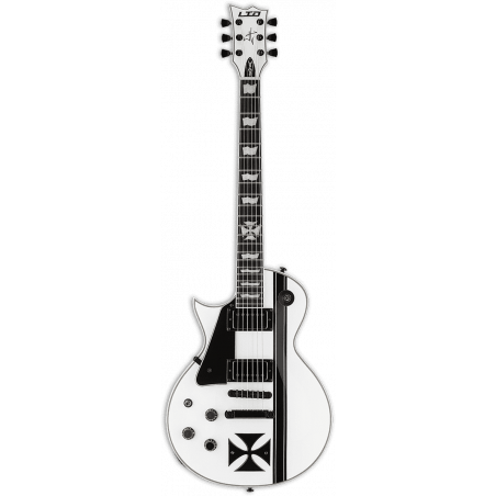 Ltd  IRONCROSSLH-SW - Guitare Électrique Signature James Hetfield Ironcross Snow White Gauchère