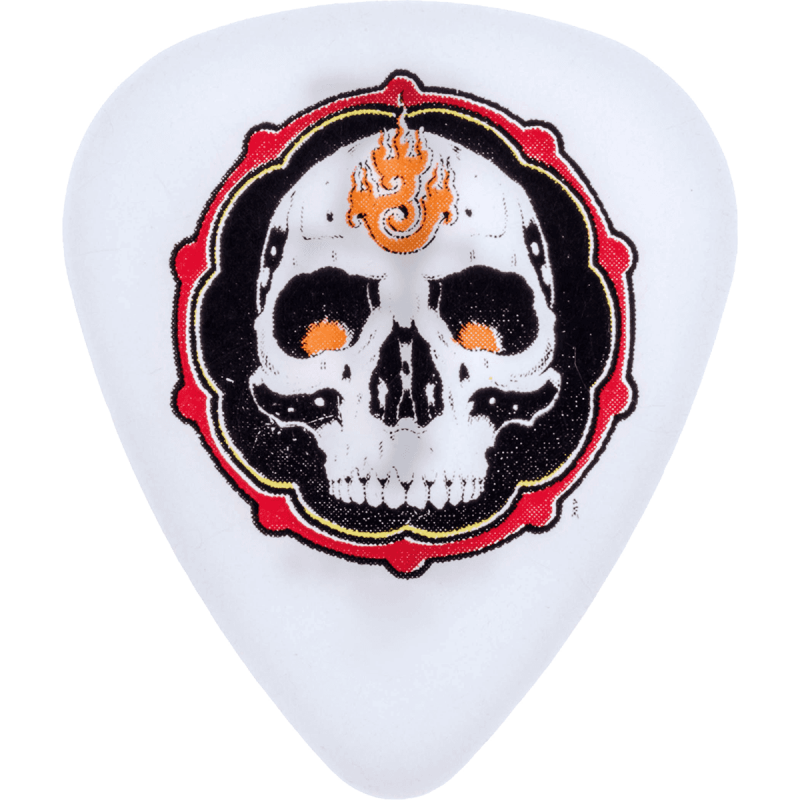 Dunlop  BL40R60 - Blackline II Alan Forbes, sachet de 36 médiators, Flame Skull, white 0.60 mm