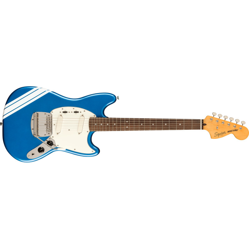 Squier Classic Vibe '60s Mustang Competition - touche laurier - Lake Placid Blue avec rayures