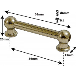 Sparedrum TL1D56-BR - Coquille Tube - 56mm - Doré - Double Tirant (x1)