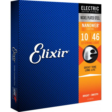 Elixir 12450 - Jeu de 12 cordes électriques Light - 10-46