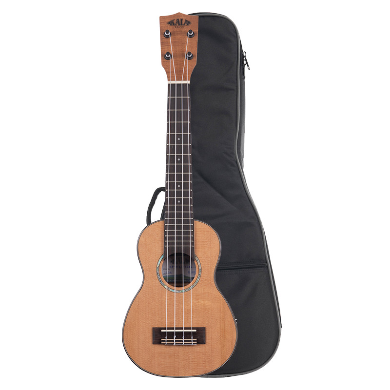 Kala KA-SCAC-SLNG-BAG - Solid Cedar Top Acacia, ukulélé soprano Long Neck, livré avec housse