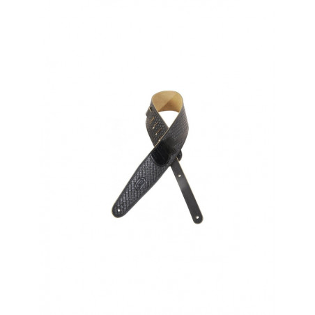 Levy's M44TG-BLK - Sangle 7 cm en cuir gravé - Black