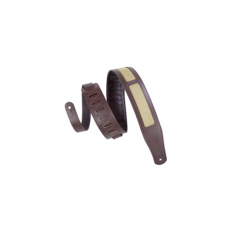 Levy's MCT26A-DBR - Sangle  6,4  cm, cuir avec grille d'ampli - Dark Brown