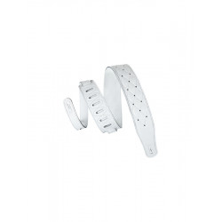 Levy's MG26DS-WHT - Sangle  6,4  cm, cuir plein fleur, surpiqûre losange - White