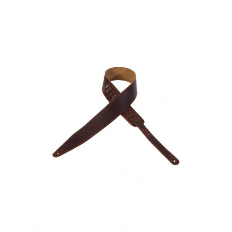 Levy's MG317WYT-BRG - Sangle  6cm, cuir avec surpiqûres - Burgundy