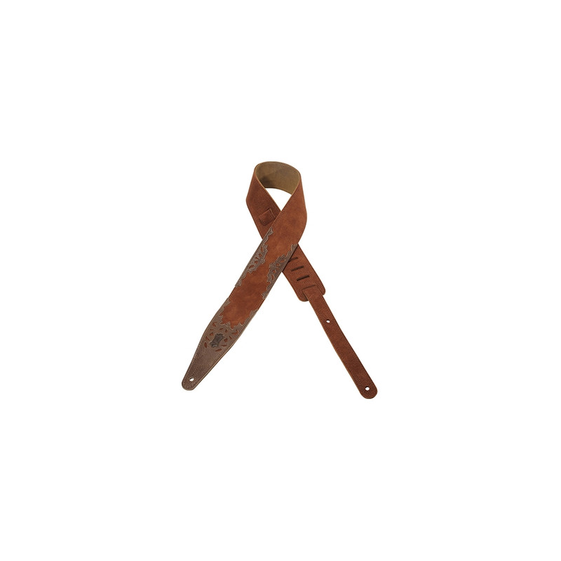 Levy's MS317PAI-RST - Sangle daim avec motif en cuir - Rust