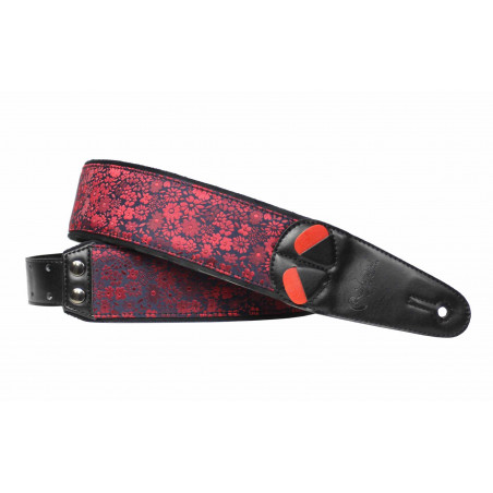 Righton DAISY-RD - Sangle guitare avec porte médiators - Rouge