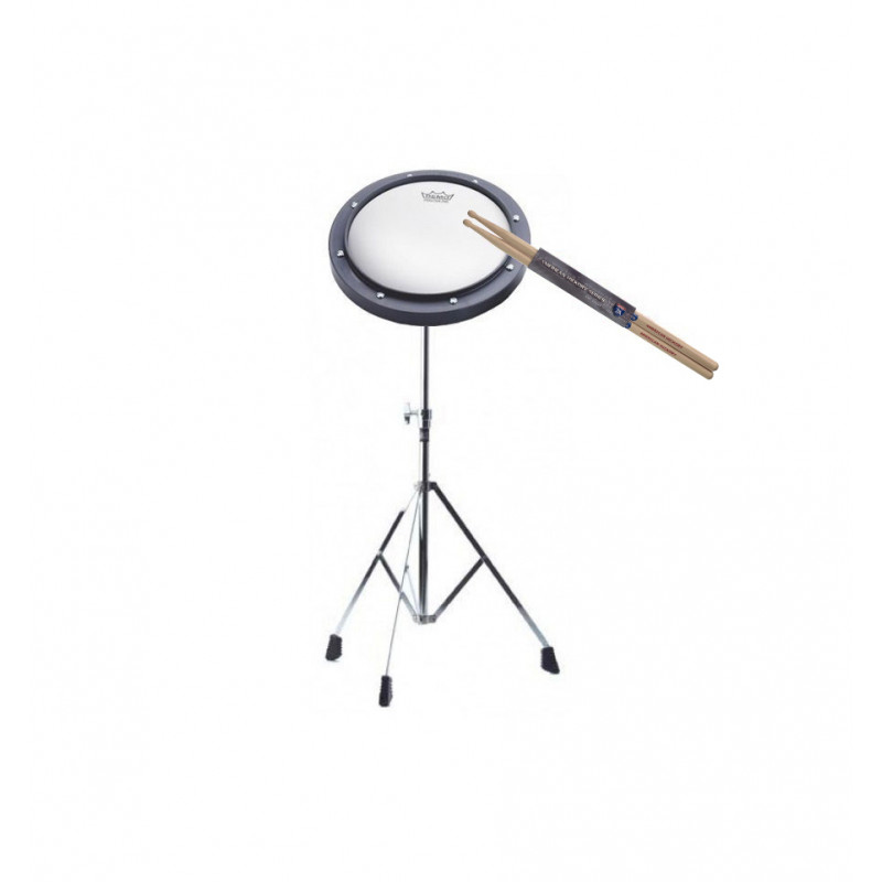 Pack Pad d'entrainement Remo 10'' + Stand Stagg LPPS-25R + Baguettes 5A VIC FIRTH