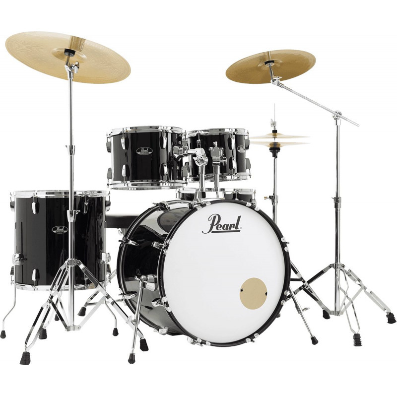 Batterie Pearl Roadshow+ Rock 22''  5 fûts - Jet black  + B-50 + pack Sabian Solar 3 cymbales