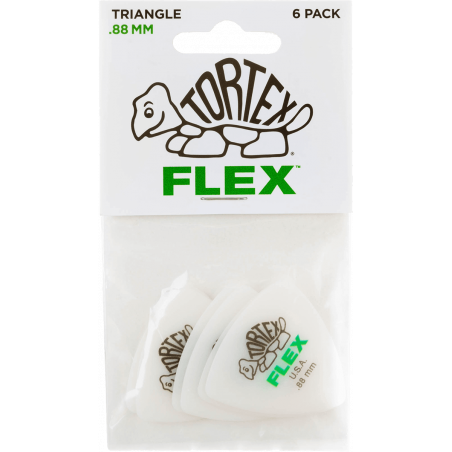 Dunlop 456P88 - sachet de 6 médiators - Tortex flex triangle 0,88mm