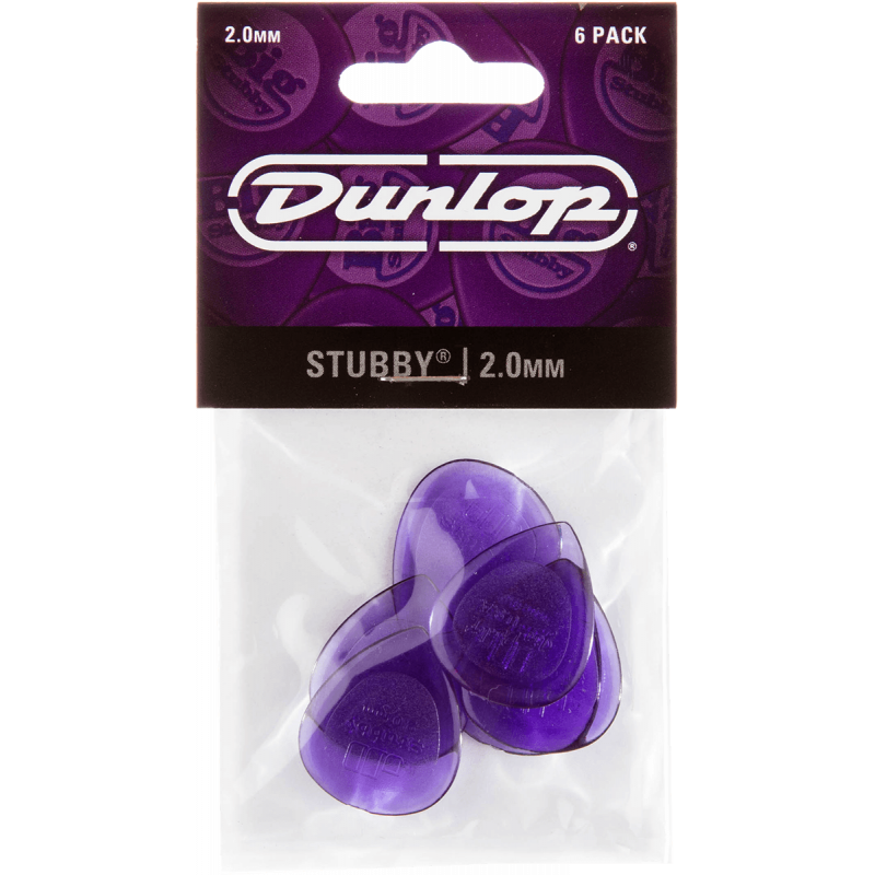 Dunlop 474P200 - sachet de 6 médiators - Stubby tri 2,00mm