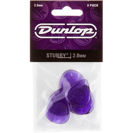 Dunlop 474P200 - sachet de 6 médiators - Stubby tri 2,00mm