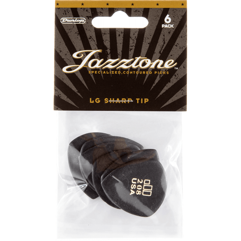 Dunlop 477P208 - sachet de 6 médiators - Jazztone large pointu