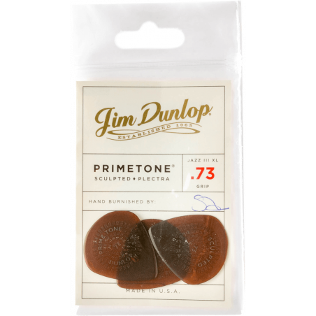 Dunlop 520P073 - Médiator primetone jazz III xl grip 0,73mm sachet de 3