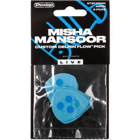 Dunlop 573P065MM - Médiators misha mansoor delrin flow 0,65 mm - sachet de 6