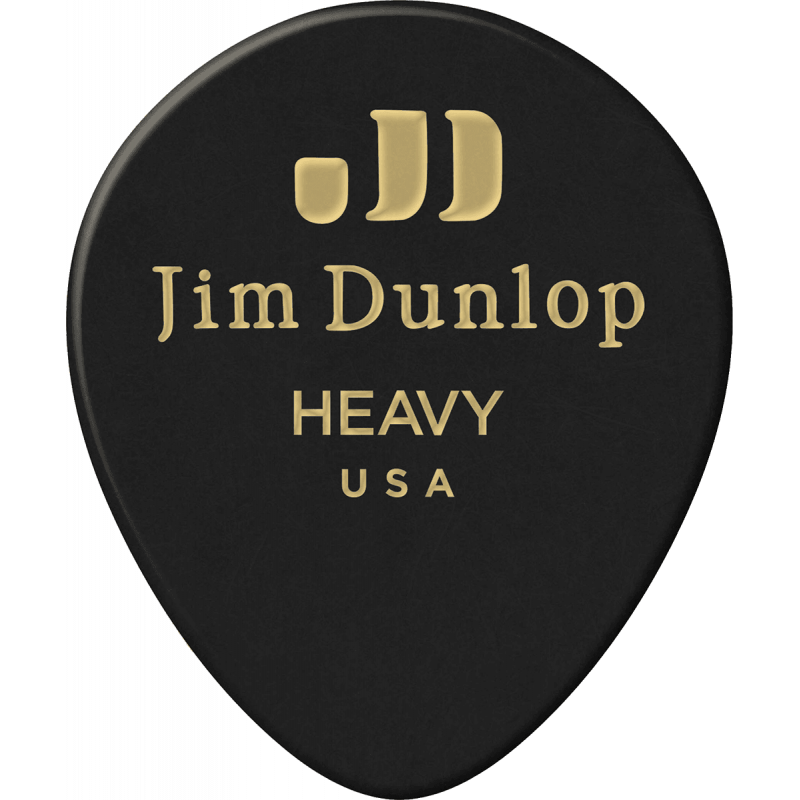 Dunlop 485P03HV - Médiator black teardrop heavy - sachet de 12