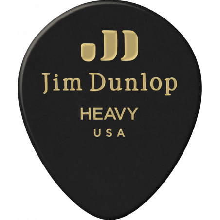 Dunlop 485P03HV - Médiator black teardrop heavy - sachet de 12