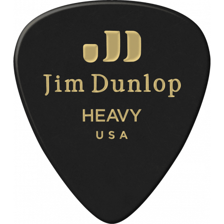 Dunlop 483P03H - Genuine celluloid classic - player's pack de 12 médiators - black heavy