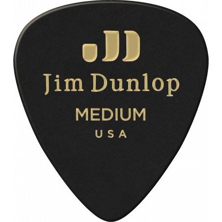 Dunlop 483P03M - Genuine celluloid classic - player's pack de 12 médiators - black medium