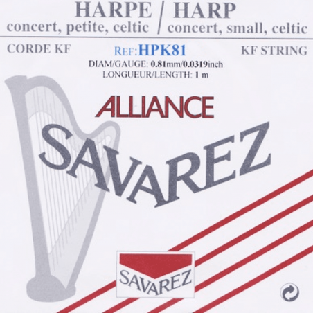 Savarez HPK81 - Corde à l'unité pour harpe alliance diamètre 0,81mm