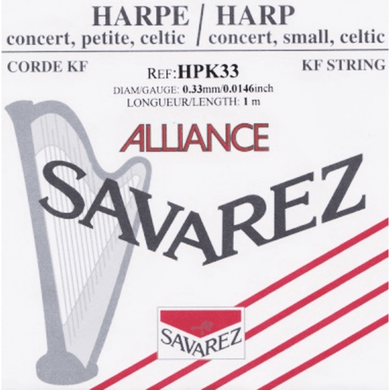 Savarez HPK33 - Corde à l'unité pour harpe alliance diamètre 0,33mm