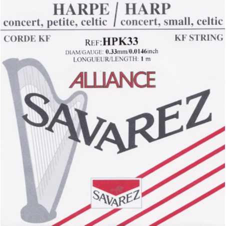 Savarez HPK33 - Corde à l'unité pour harpe alliance diamètre 0,33mm