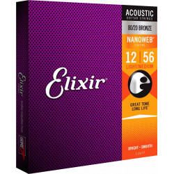 Elixir Nanoweb 11077  Jeu de cordes Guitare acoustique Medium Light 12-56
