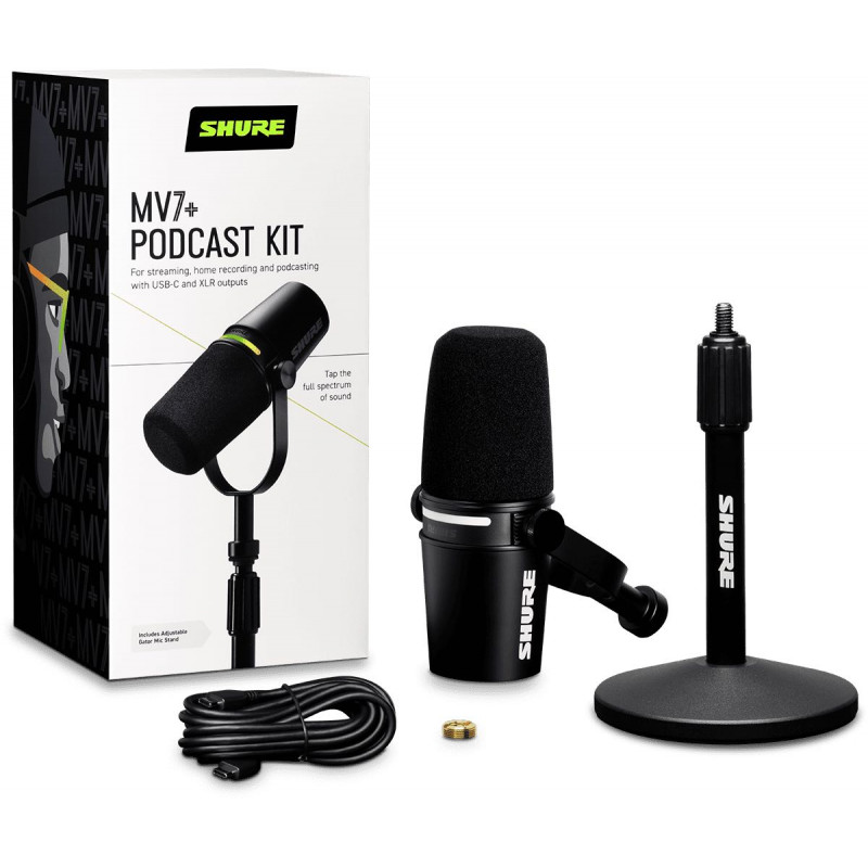 Shure MV7+-K-BNDL - Pack Micro podcast + stand