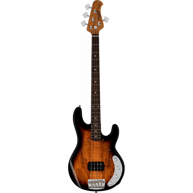 Sterling By Musicman StingRay RAY34 Spalted Maple 3 Tons Sunburst - Basse 4 cordes