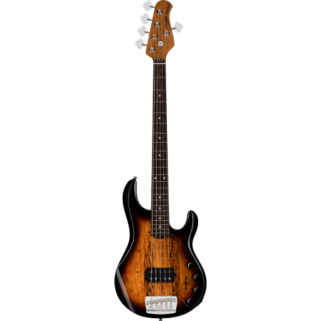 Sterling By Musicman StingRay 5 RAY35 Spalted Maple 3 Tons Sunburst - Basse 5 cordes