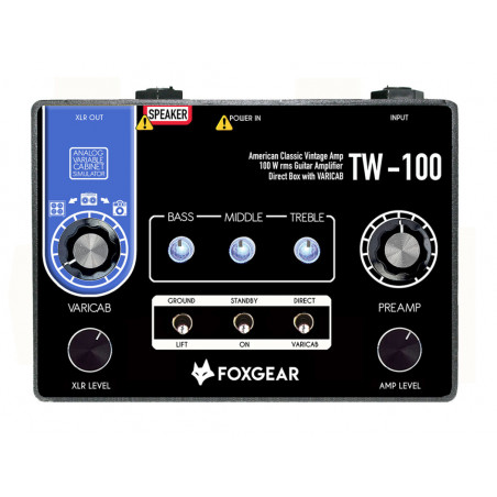 Foxgear TW-100 - Ampli guitare format pédale - 100 W - Type Fender