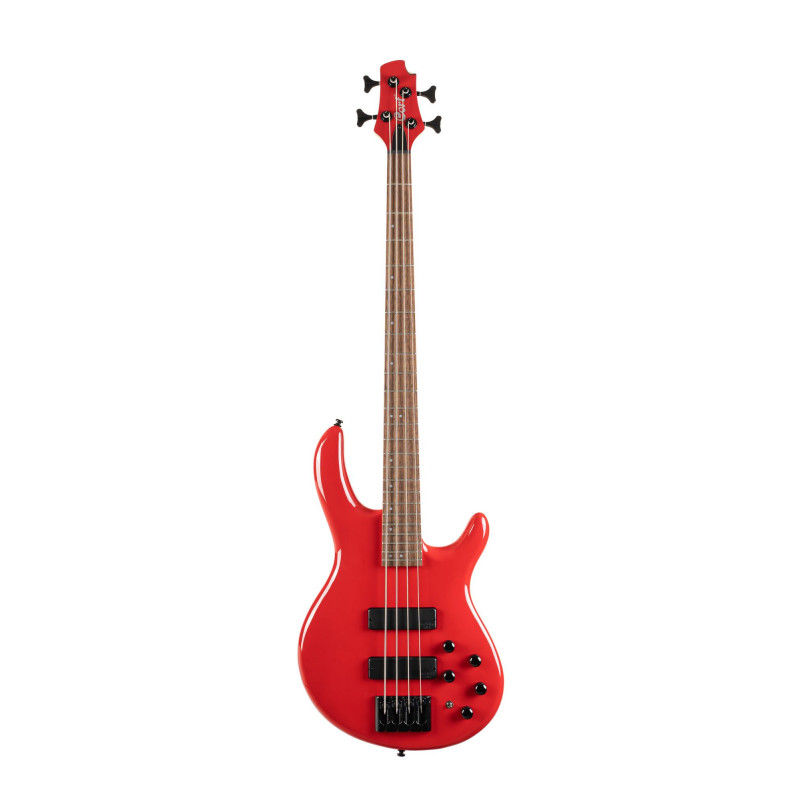 Cort C4 Deluxe - Basse électrique série Artisan C - Candy red brillant