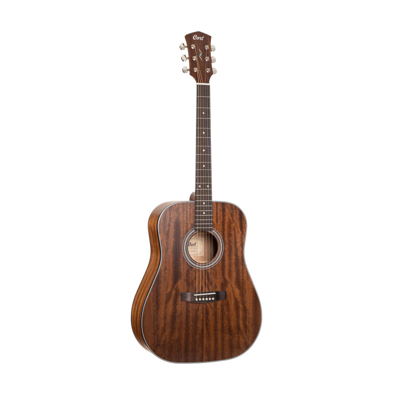 Cort PURE-D Mahogany - Guitare acoustique acajou Dreadnought - Naturel satiné (+ housse)