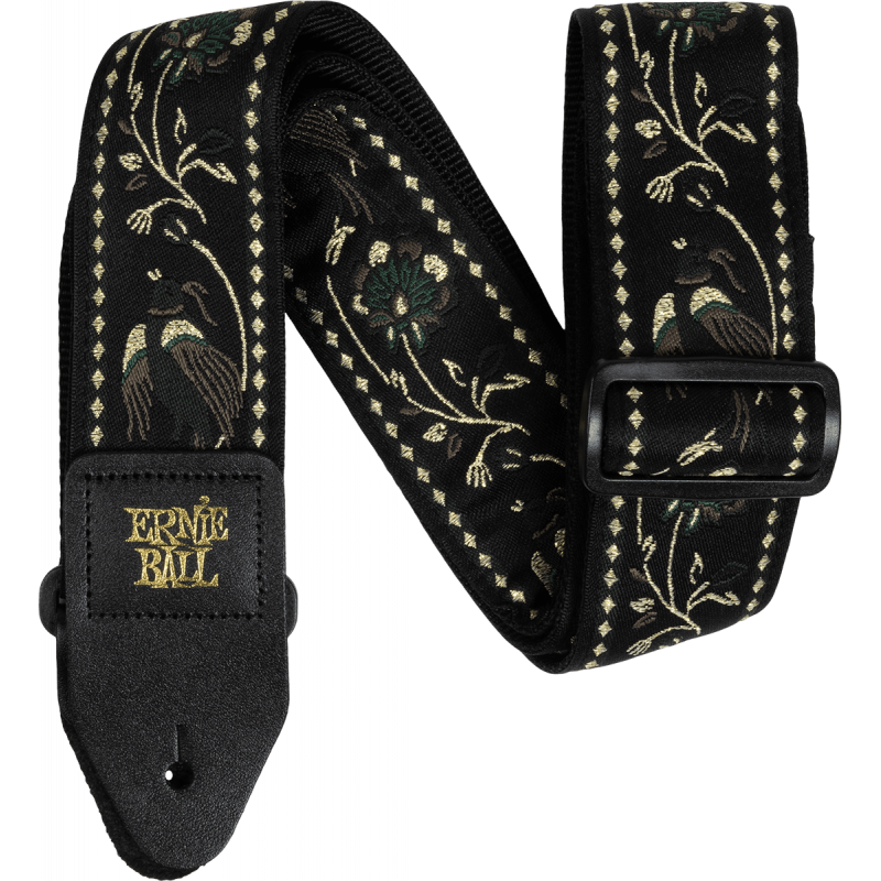 Ernie Ball 5372 - Sangle Jacquard - Black Pleasant Pheasant