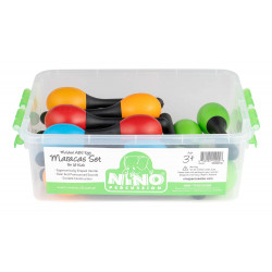 Nino NINOSET56 - Set de 8 paires de maracas shaker avec boîte de rangement