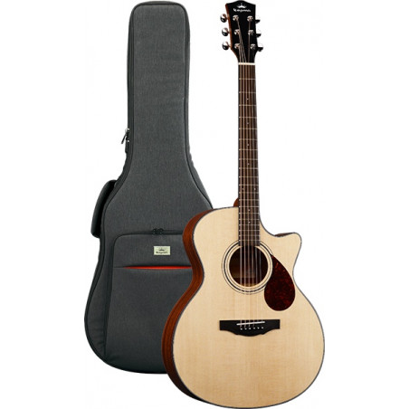 Kepma F0 Grand Auditorium Natural - Guitare acoustique série Solid Top (+ housse)