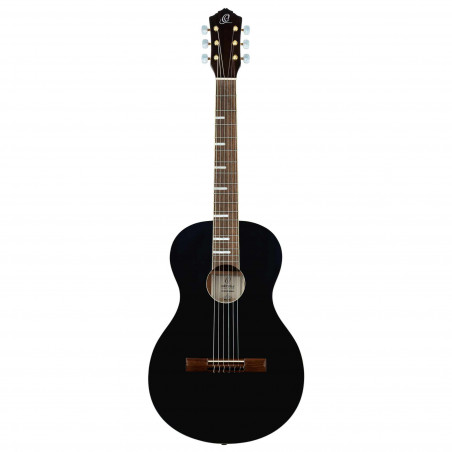 Ortega RRA-BKT - Guitare acoustique Parlor - Noir brillant (+ housse)