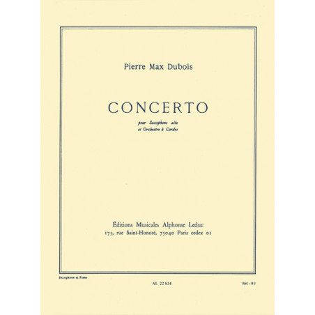 Concerto For Alto Saxophone And String Orchestra - Pierre-Max Dubois