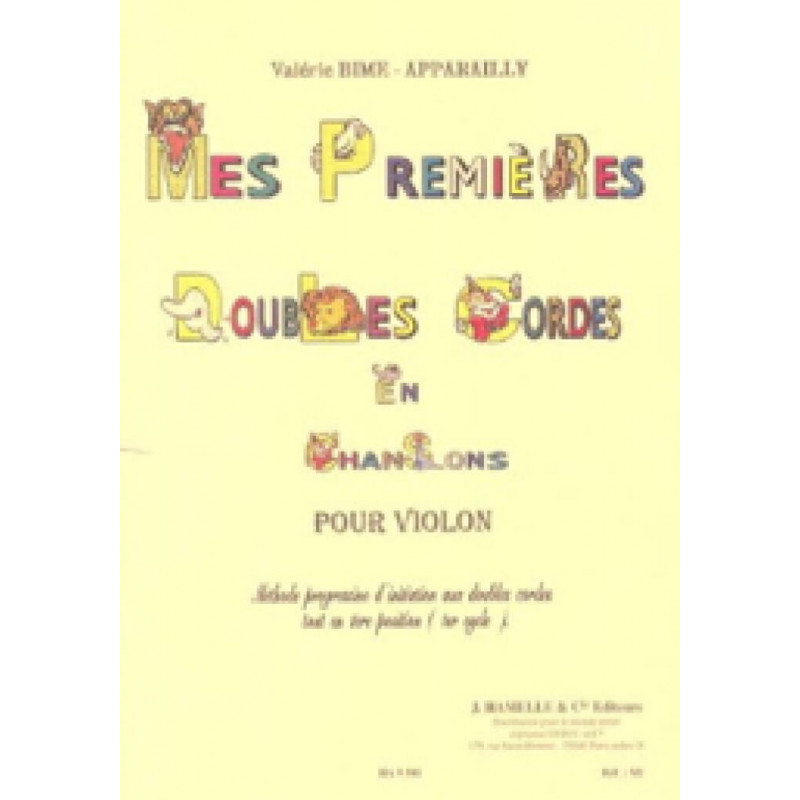 Mes premières Doubles Cordes en Chansons - Violon - Valerie Bime-Apparailly