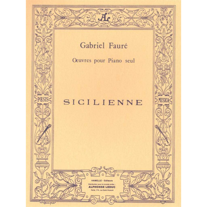 Sicilienne Op. 78 pour piano - Gabriel Fauré