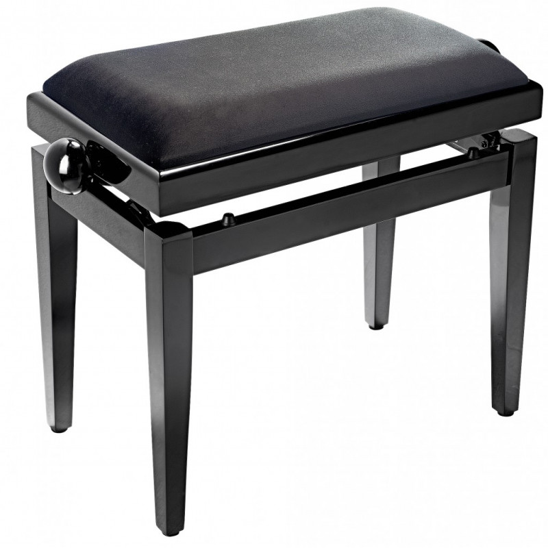 Stagg PB05 BKP SVBK - Banquette Noir Brillant + pelote velours noir lisse