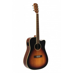 J.N Guitars EZR-DCFI - Guitare Électro-Acoustique Dreadnought 4/4 Pan Coupé Table En Cèdre Massif, Série Ezra